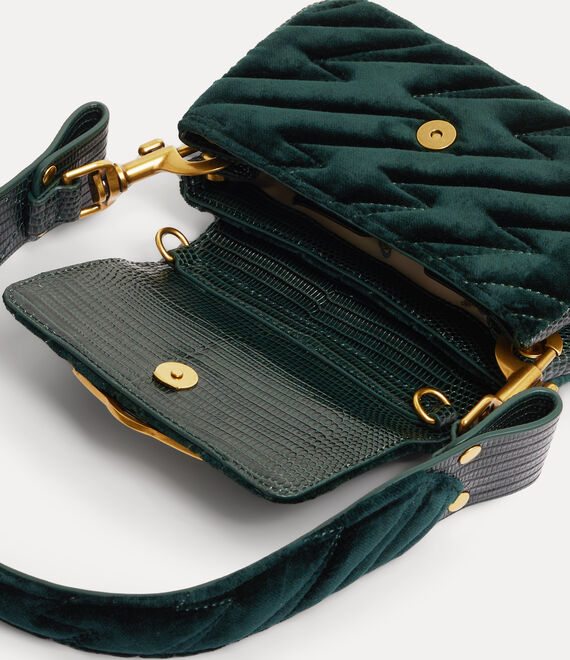 Vivienne Westwood Hazel Quilted Small Handbag in GREEN